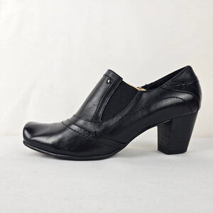 Locale Black Leather Heeled Shoes Size 8